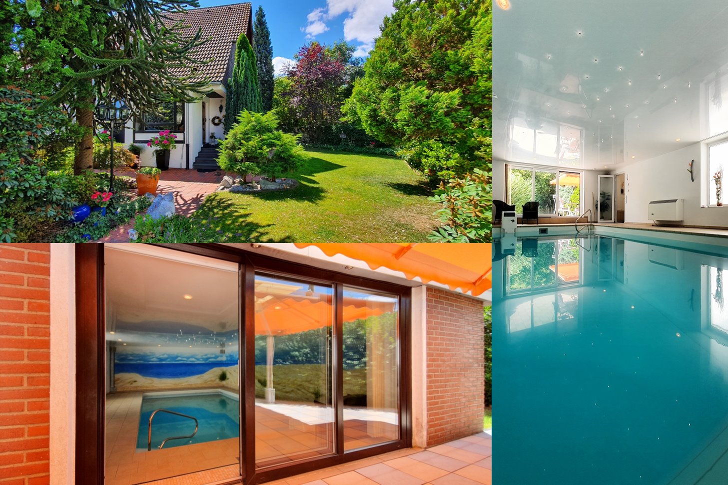 Freistehendes Einfamilienhaus mit 80 m² Wohn-/Essbereich, Schwimmbad Büro und 4 Garagen Freistehendes Einfamilienhaus mit 80 m² Wohn-/Essbereich, Schwimmbad Büro und 4 Garagen